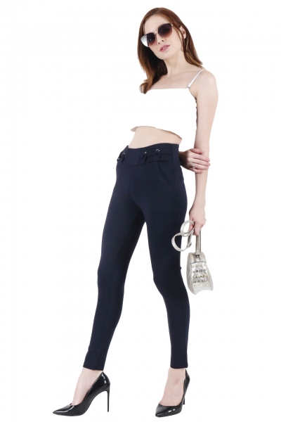 Kaga Navy Solid Fit Jegging